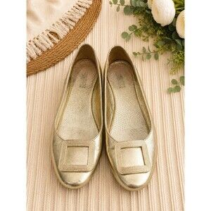 Kenneth Cole Reaction womens shoes slip on Ballet flats Metallic Gold 6.5